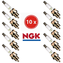 NGK-Set of 10 NGK BPR9ES Spark Plugs (Sprayed Insulator) - Anti-Fouling for Snowmobiles, Boats, 2-Stroke Engines-BPR9ES