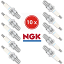 NGK-Set of 10 NGK BR9ECS Spark Plugs (Anti-Vibration) - Extreme Reliability for Polaris / Ski-Doo 2-Stroke Snowmobiles-BR9ECS