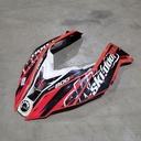 white, center hood model-red-red